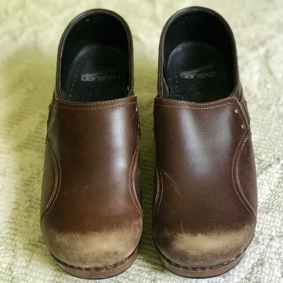 Dansko Brown Leather Clogs - Picture 2 of 6